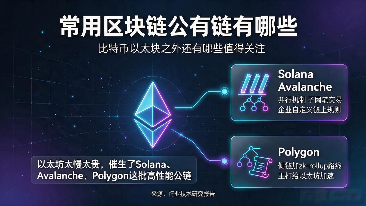 区块链公有链都有哪些_比特币以太坊Solana公链区别分析_主流公有链核心卖点与适用场景对比